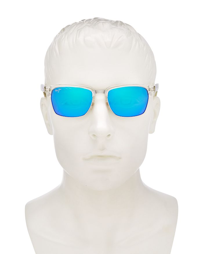Shop Maui Jim Kawika Polarized Square Sunglasses, 54mm In White / Blue