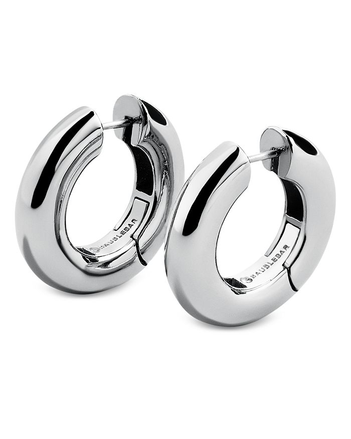 Baublebar Dalilah Tubular Huggie Hoop Earrings In Silver