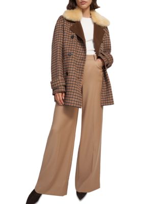 Theory Dorado Faux Fur Collar Peacoat | Bloomingdale's