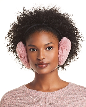 Surell Surrell Rex Rabbit Faux Fur Earmuff In Pink
