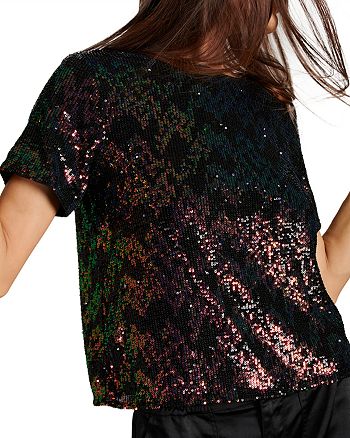 Sanctuary The Glimmer Sequined Top | Bloomingdale's