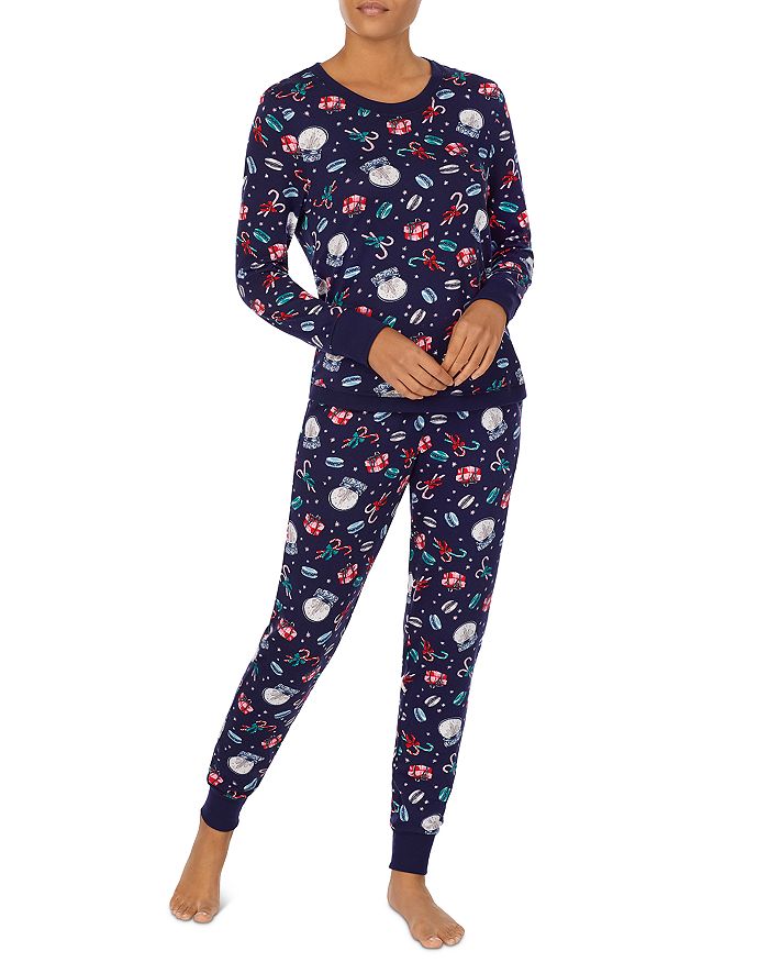Jane & Bleecker New York Printed Pajama Set In Navy Print
