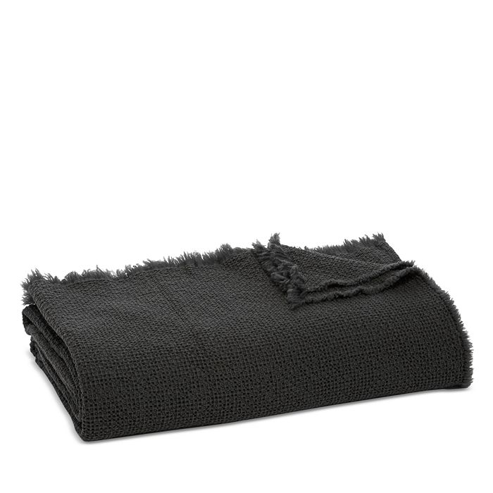 Society Limonta Nid Wool Blanket, King/queen In Antracite