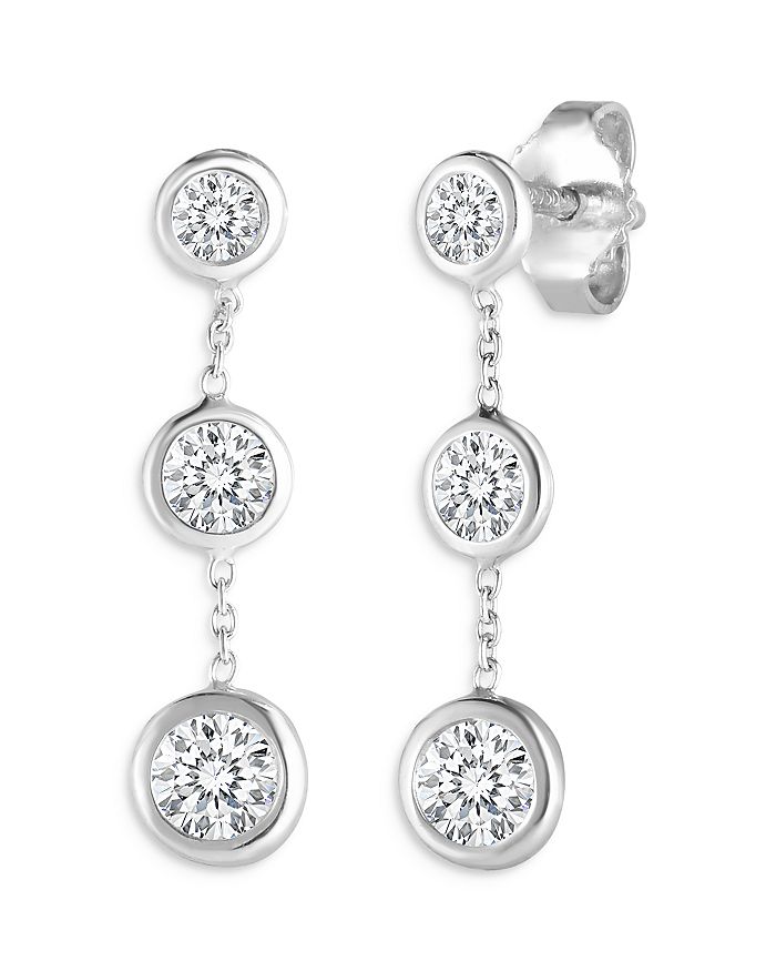 Shop Roberto Coin 18k White Gold Diamond Drop Earrings