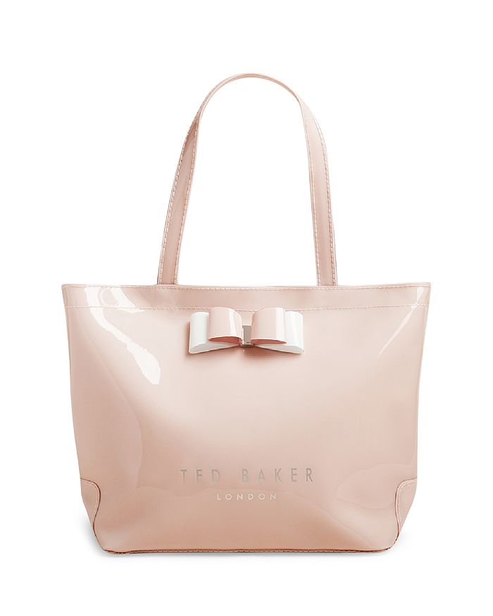 TED BAKER BOW SMALL ICON VINYL BAG,243490DUSKY PINK