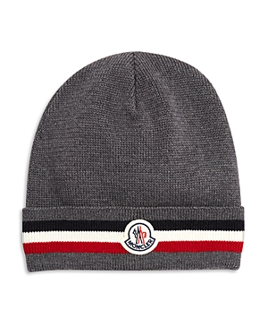 Moncler Flag Stripe Logo-patch Hat In Charcoal