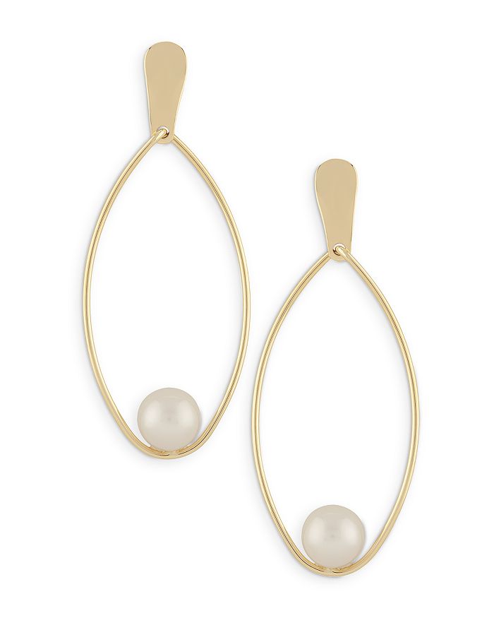 Bloomingdale's - Cultured Freshwater Pearl Oblong Drop Earrings in 14K Yellow Gold - 100% Exclusive