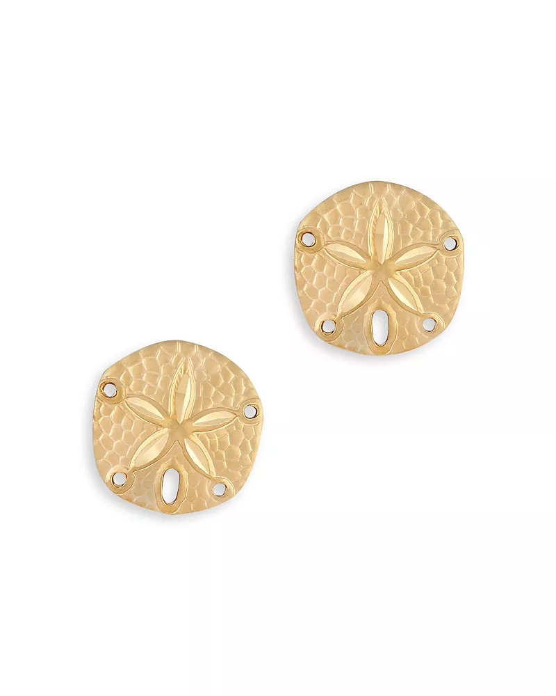 Bloomingdale's Fine Collection Sand Dollar Stud Earrings in 14K Yellow Gold
