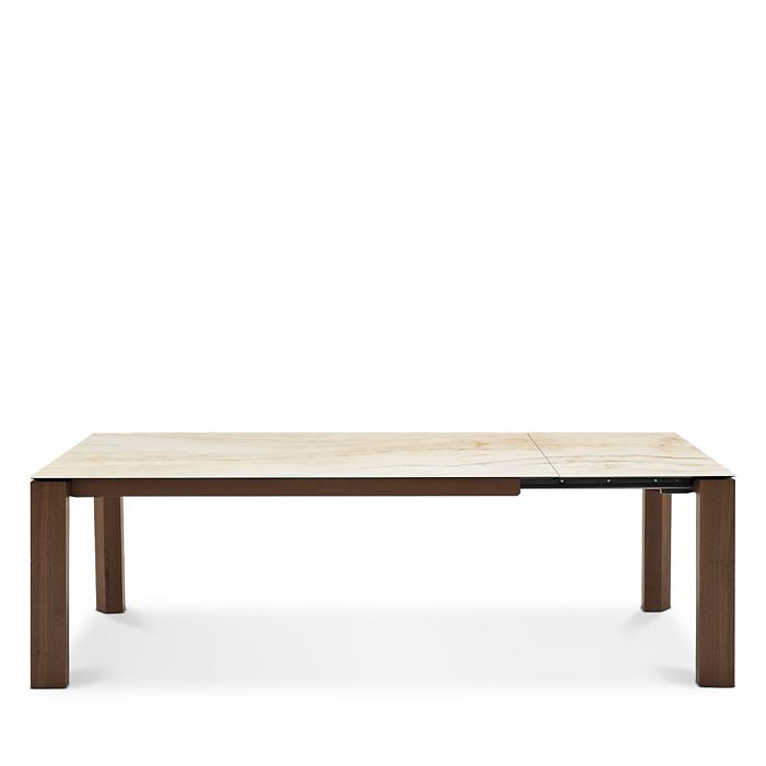 Shop Calligaris Omnia Extension Dining Table In Golden Onyx/smoke Finish