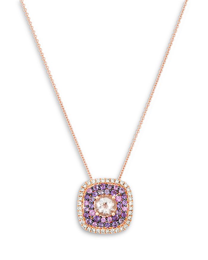 Bloomingdale's - Multi Gemstone & Diamond Pendant Necklace in 14K Rose Gold, 18" - 100% Exclusive