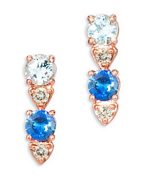 Bloomingdale's - Aquamarine, Sapphire & Diamond Drop Earrings in 14K Rose Gold - 100% Exclusive