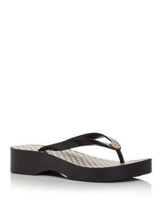 white wedge flip flops