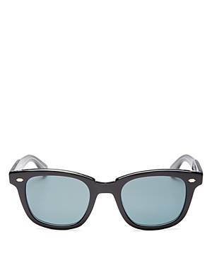Garrett Leight Unisex Square Sunglasses, 49mm In Black/blue Solid