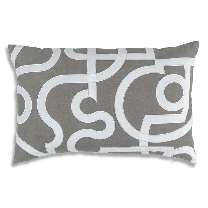 Lili Alessandra Geo Small Rectangle Pillow In Light Gray/white