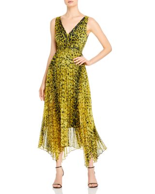 animal devore pleated dress