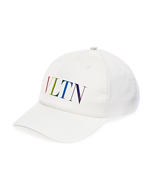 Valentino Garavani Rainbow Logo Baseball Hat In White