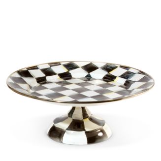 Mackenzie-Childs Courtly Check Enamel Pedestal Platter - Small | Bloomingdale's