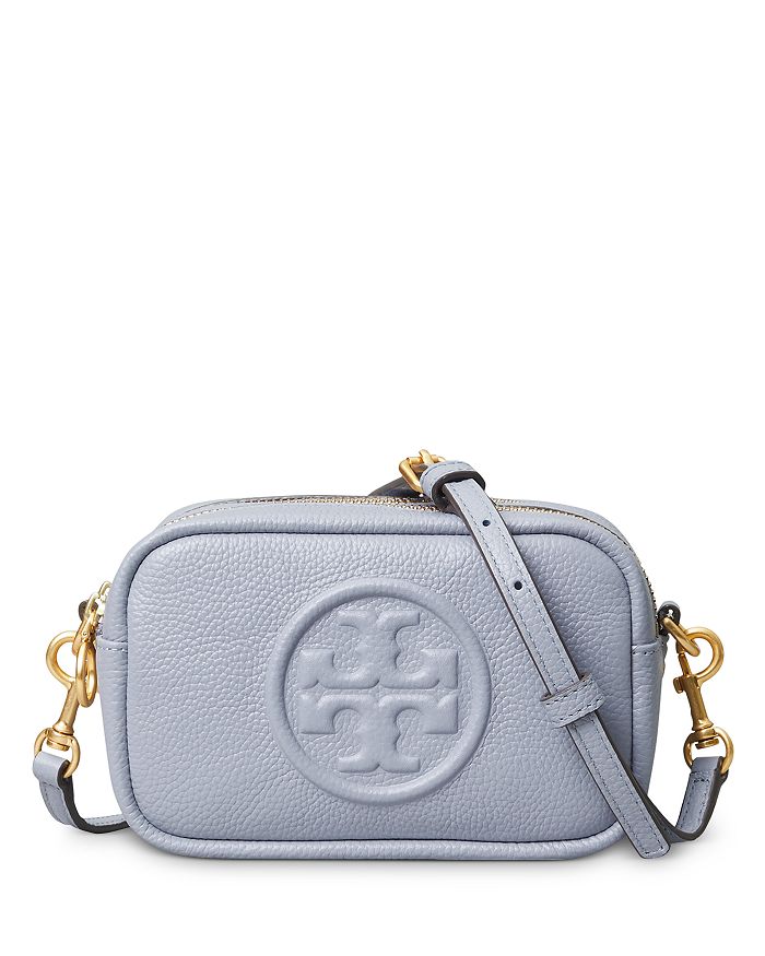 Tory Burch Perry Bombe Mini Leather Crossbody In Cloud Blue