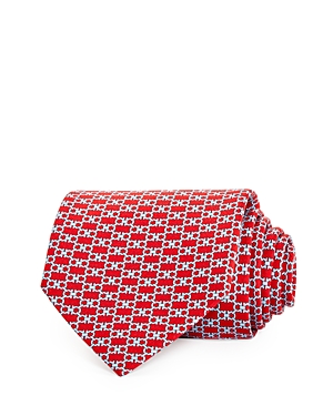 Shop Ferragamo Salvatore  Gancini Silk Classic Tie In Rosso