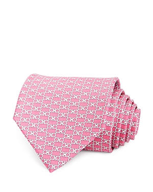 Ferragamo Gancini Silk Classic Tie In Rosa
