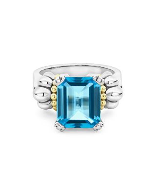 Sterling Silver & 18K Yellow Gold Glacier Blue Topaz Ring