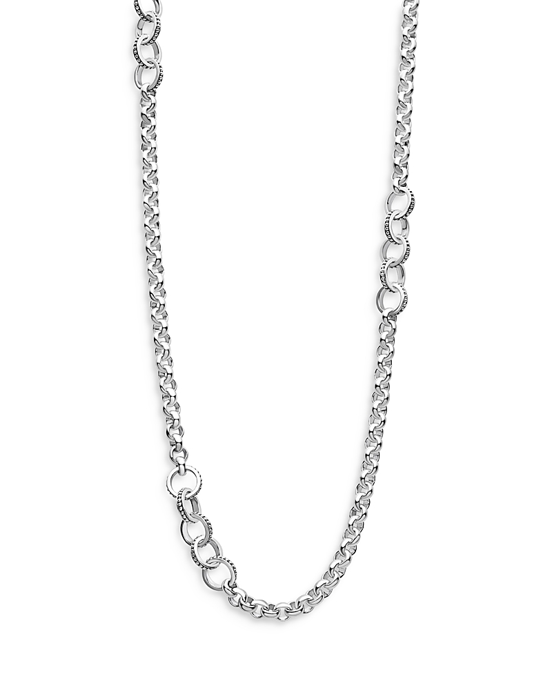Lagos Enso Ring Station Necklace In Silver
