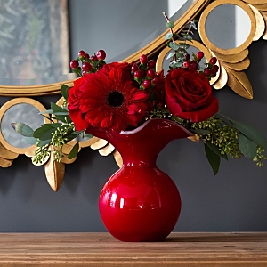 Shop Vietri Hibiscus Glass Red Small Fluted Vase