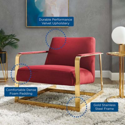  Seg Performance Velvet Accent Chair