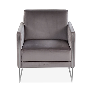 Giuseppe Nicoletti Coco Velvet Chair In Dubai Grigio - Stainless Steel