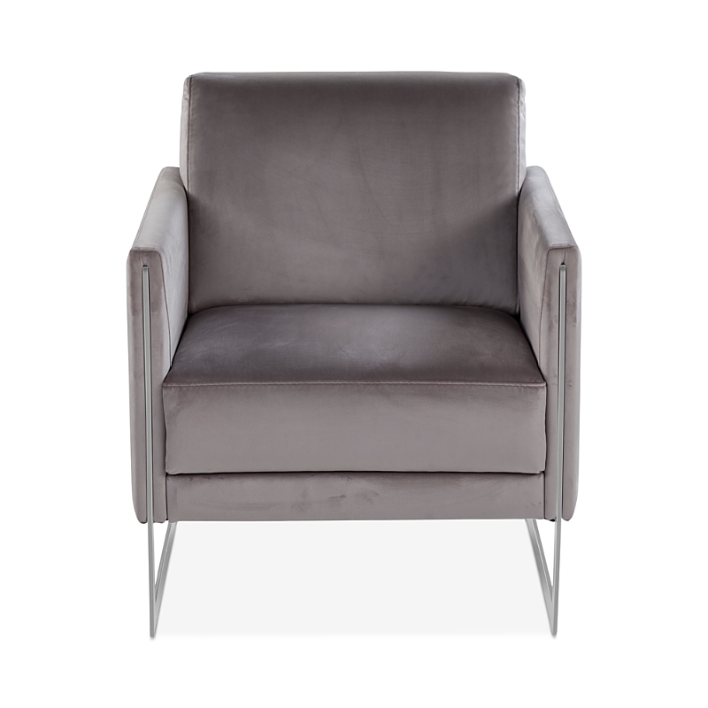 Giuseppe Nicoletti Coco Velvet Chair In Dubai Grigio - Stainless Steel