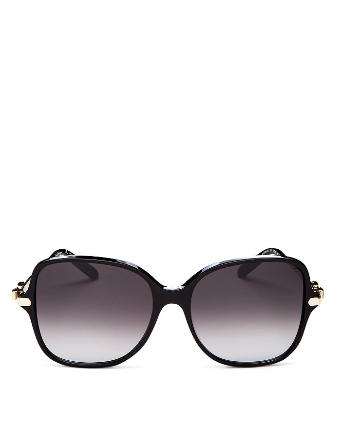 Ferragamo Women's Square Sunglasses, 57mm In Black/gray Gradient