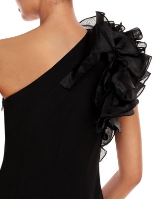 AIDAN MATTOX 黒ワンショルマーメイドロングドレス Aidan Mattox One-Shoulder Gown | Bloomingdale's