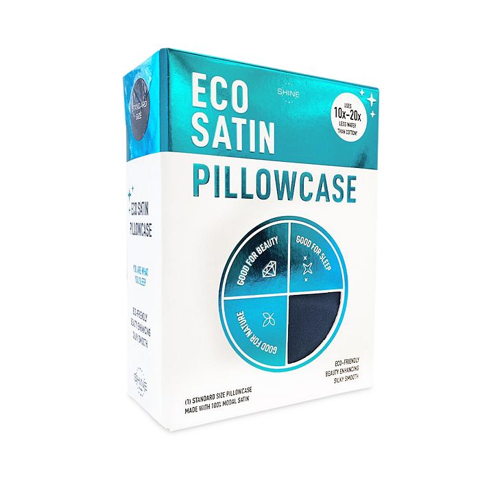 Night Shine By  Eco Satin Pillowcase, Standard In Navy