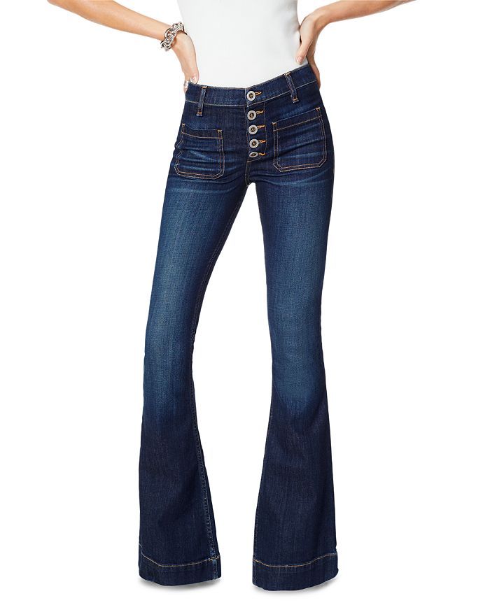 Ramy Brook Cindy High-rise Flare-leg Jeans In Dark Wash In Dark Rinse