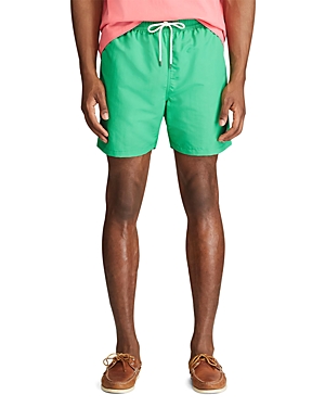 Polo Ralph Lauren 5.75-inch Solid Traveler Classic Swim Trunk In Golf Green
