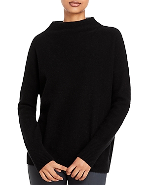 Shop Vince Boiled Cashmere Funnel Neck Sweater In Black