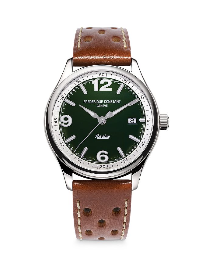 Shop Frederique Constant Federique Constant Vintage Rally Healey Watch, 40mm In Brown/green