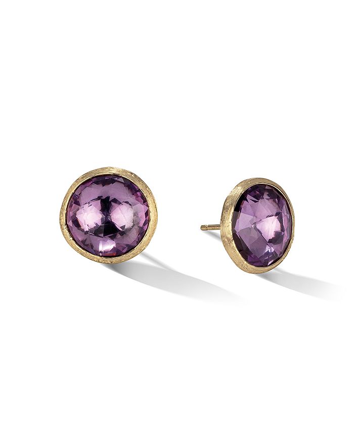 MARCO BICEGO 18K YELLOW GOLD JAIPUR COLOR AMETHYST LARGE STUD EARRINGS,OB1739-AT01-Y