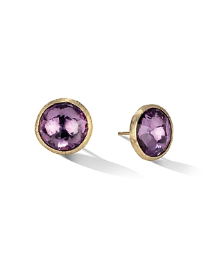 Marco Bicego 18k Yellow Gold Jaipur Color Amethyst Large Stud Earrings In Amethyst