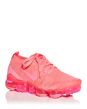 Nike Women's Air Vapormax Flyknit 3 Low Top Sneakers In Digital Pink/white