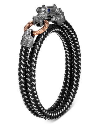 JOHN HARDY - Black Rhodium Silver & Bronze Legends Naga Men's Dragon Wrap Bracelet