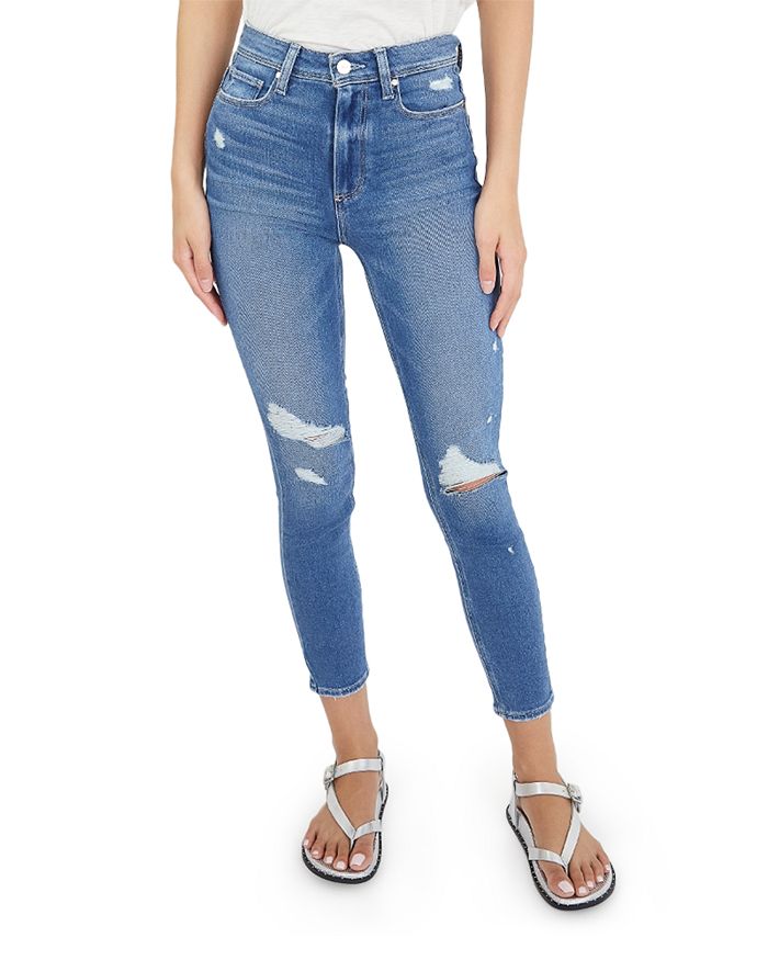 PAIGE Margot Cropped Skinny Jeans in Baazar Destructed | Bloomingdale's