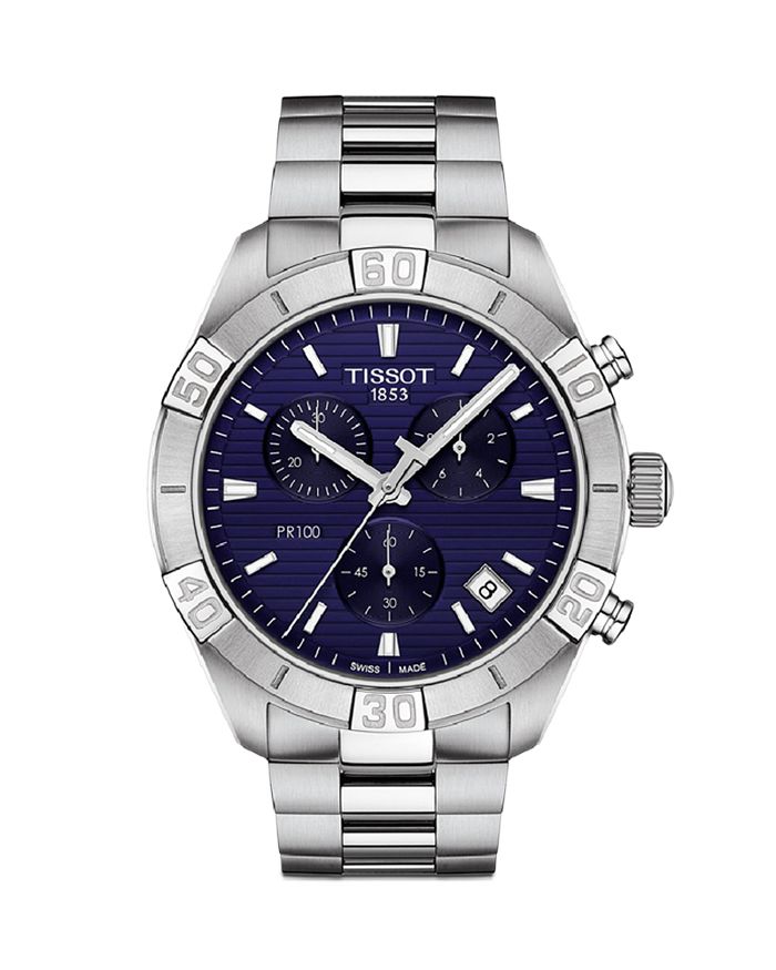 Tissot Pr 100 Chronograph Quartz Blue Dial Mens Watch T101.617.11.041.00 In Blue