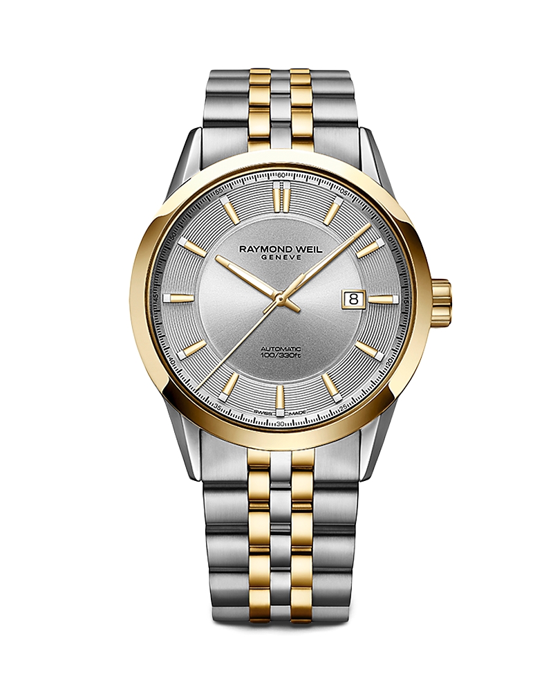 Raymond Weil Men's Swiss Automatic Freelancer Two-tone Pvd Stainless Steel Bracelet Watch 42mm In Silver