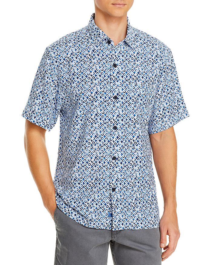 Tommy Bahama Ecovera™ Geo Print Classic Fit Button Down Camp Shirt ...