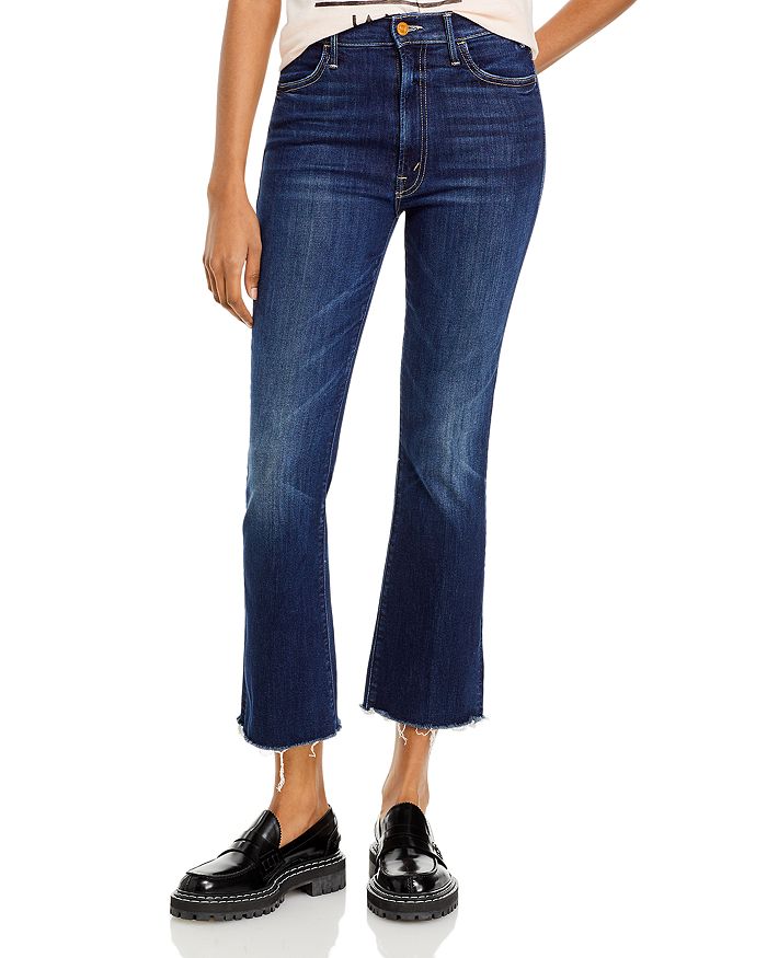 MOTHER The Hustler Ankle Fray Flared Jeans in Teaming Up | Bloomingdale's