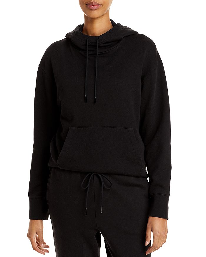 Vince Essential Cotton Hoodie In Black