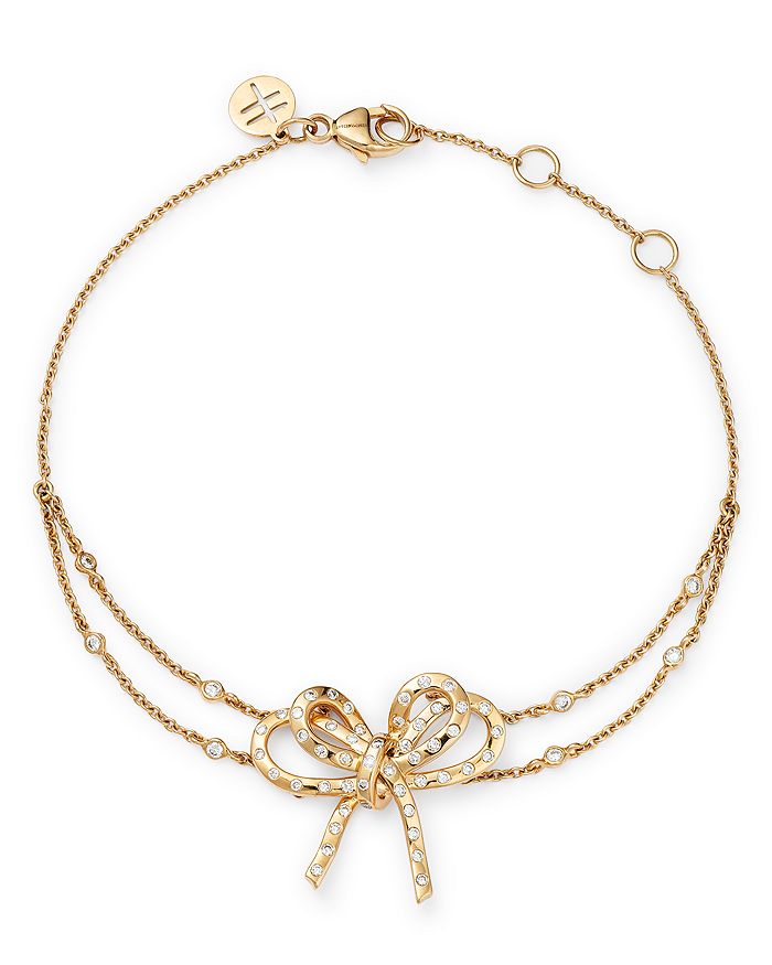 HUEB 18K Yellow Gold Romance Diamond Bow Bracelet Bloomingdale s