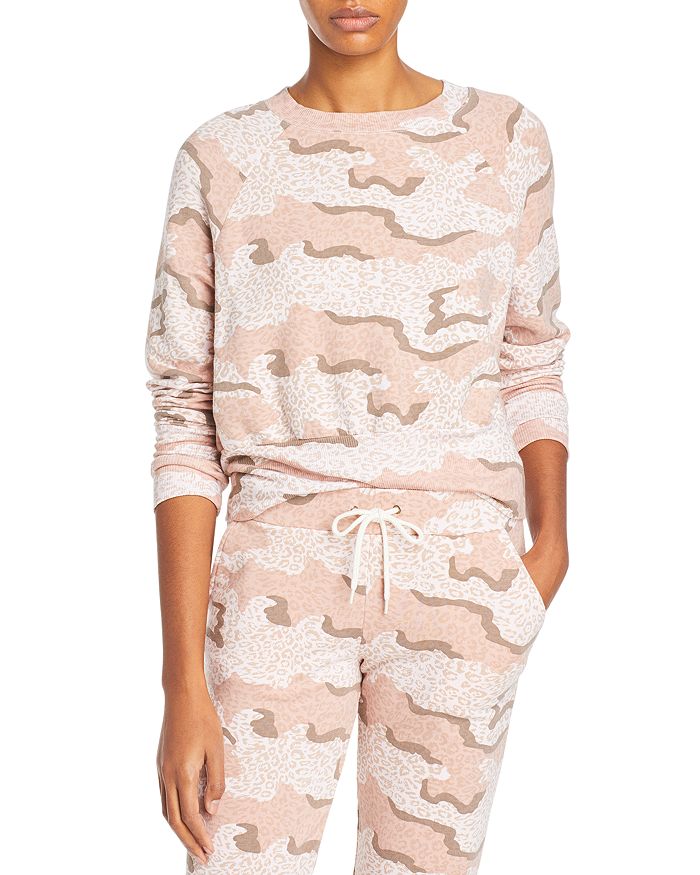 Monrow leopard sweatshirt clearance
