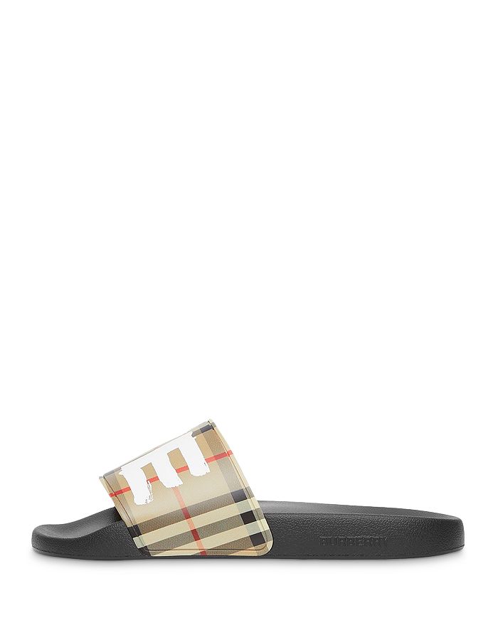 Burberry Women's Furley Love Vintage Check Pool Slides In Neutrals